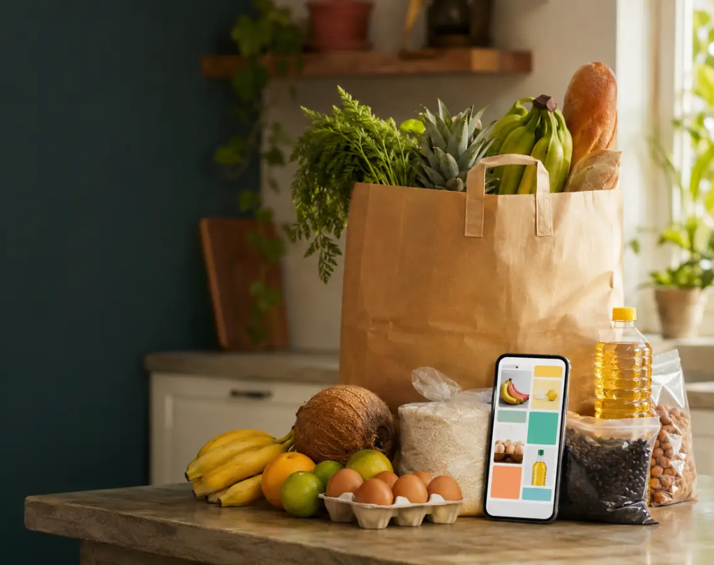 Compra de alimentos y productos del hogar