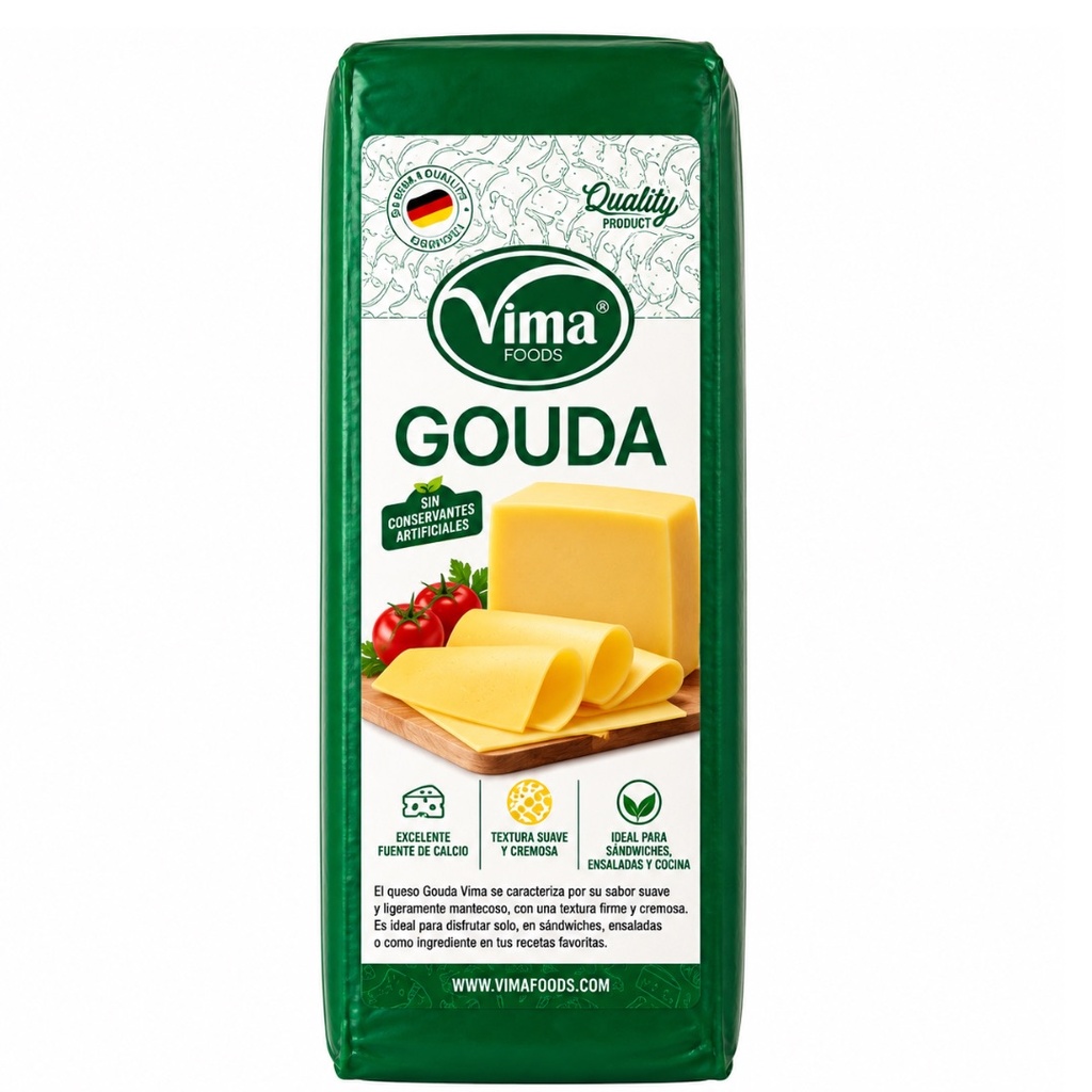 Queso Gouda Vima — bloque entero
