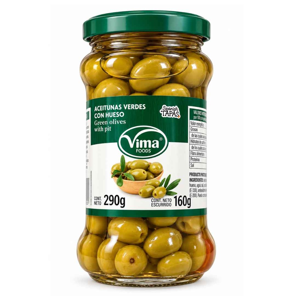 [CSV-00007] Aceitunas Verdes con Hueso Vima 290 g — 314 ml