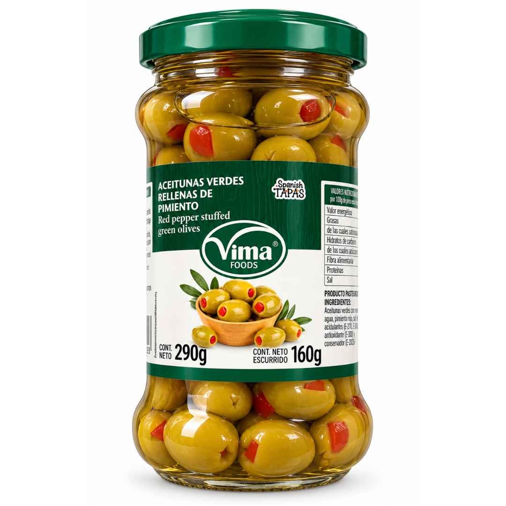 [CSV-00003] Aceitunas Rellenas de Pimiento Vima 290 g — 314 ml