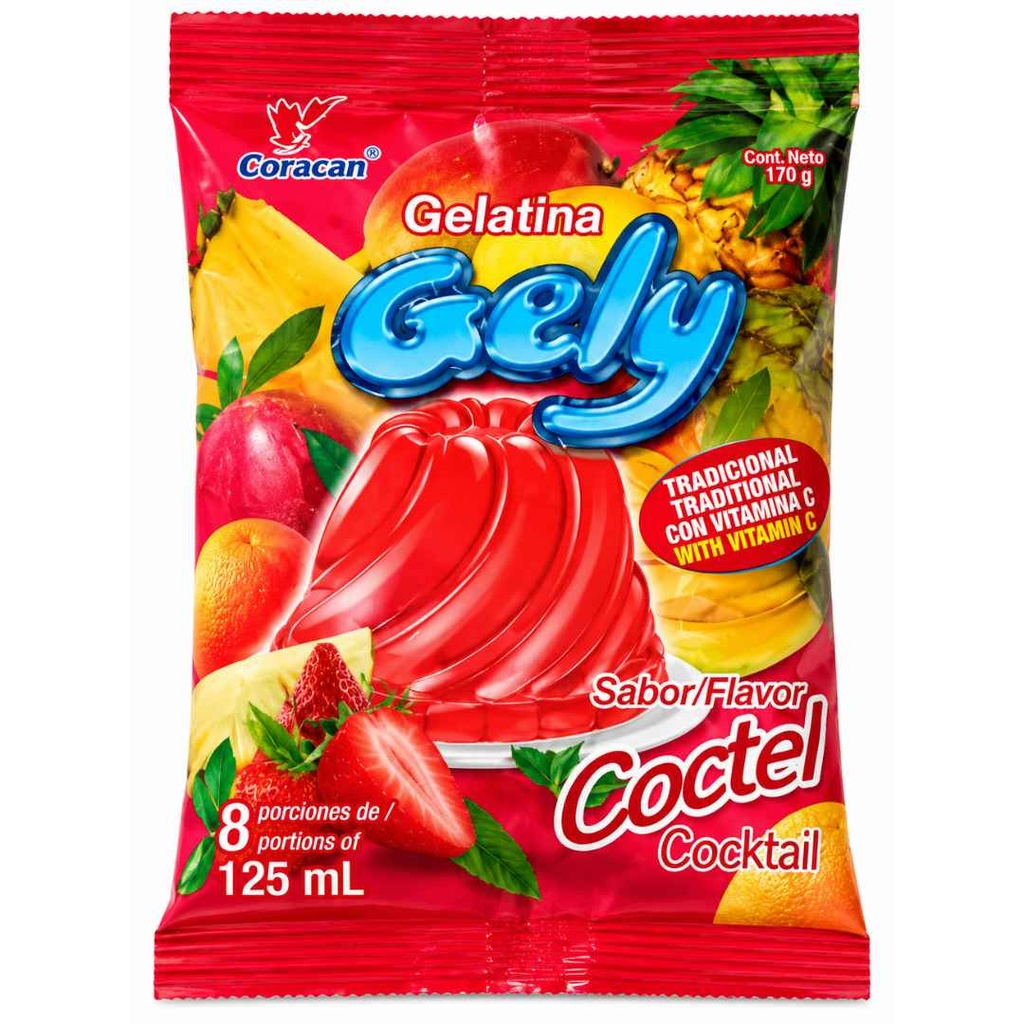 Gelatina Gely Sabor Cóctel de Frutas con Vitamina C