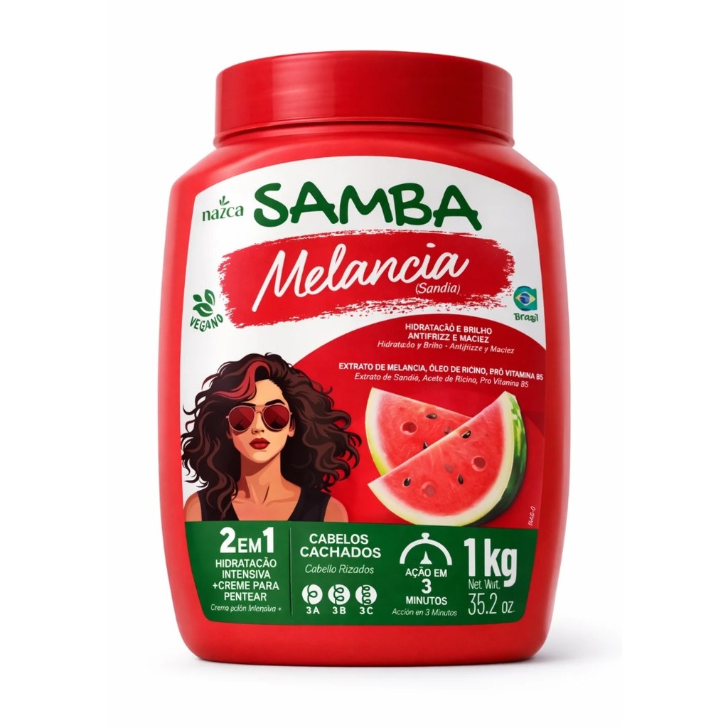 [HIG-00027] Crema Capilar Samba Melancia (Sandía) - 2 en 1 - 1 kg