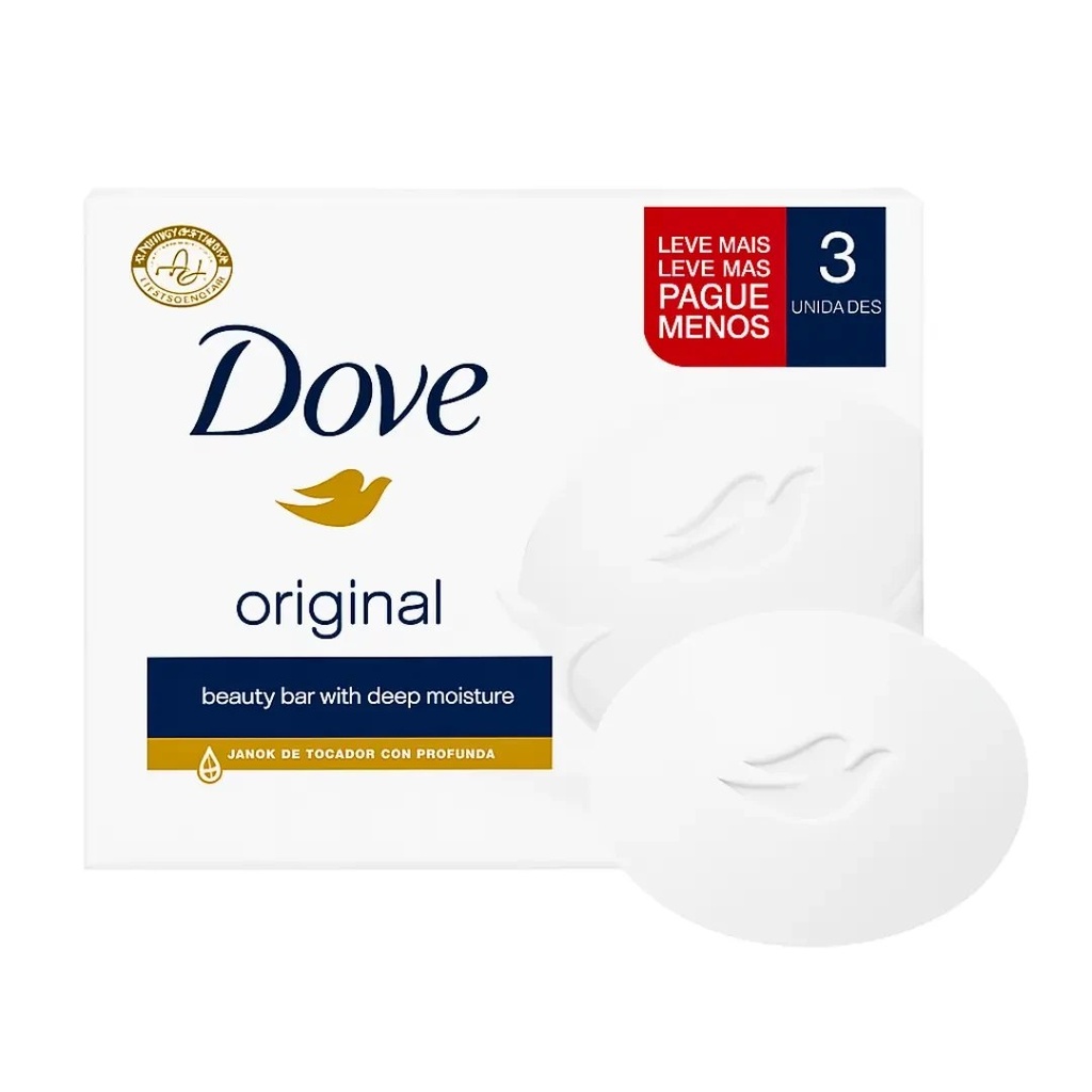[HIG-00061] Jabón Dove Original 3x90g - Hidratación Profunda para Piel Suave