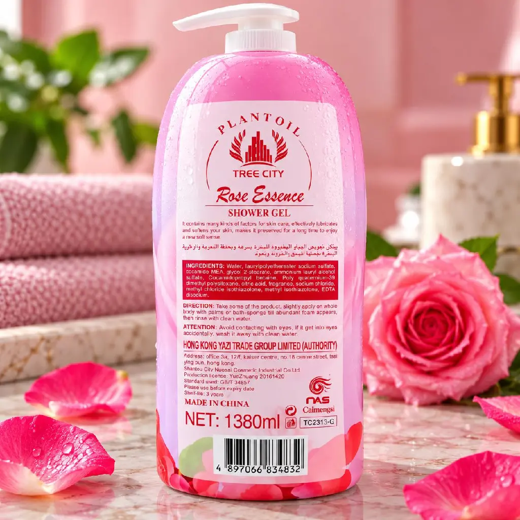 Gel de ducha Rose Essence en ambiente spa.webp