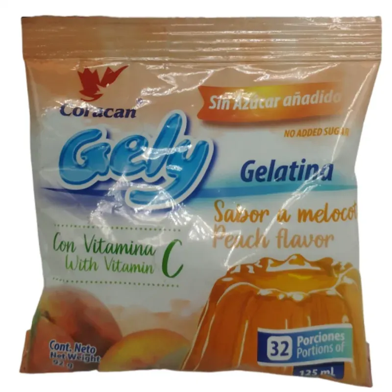 [GELY32POR] Gelatina Gely Melocotón 92 g  32 porciones
