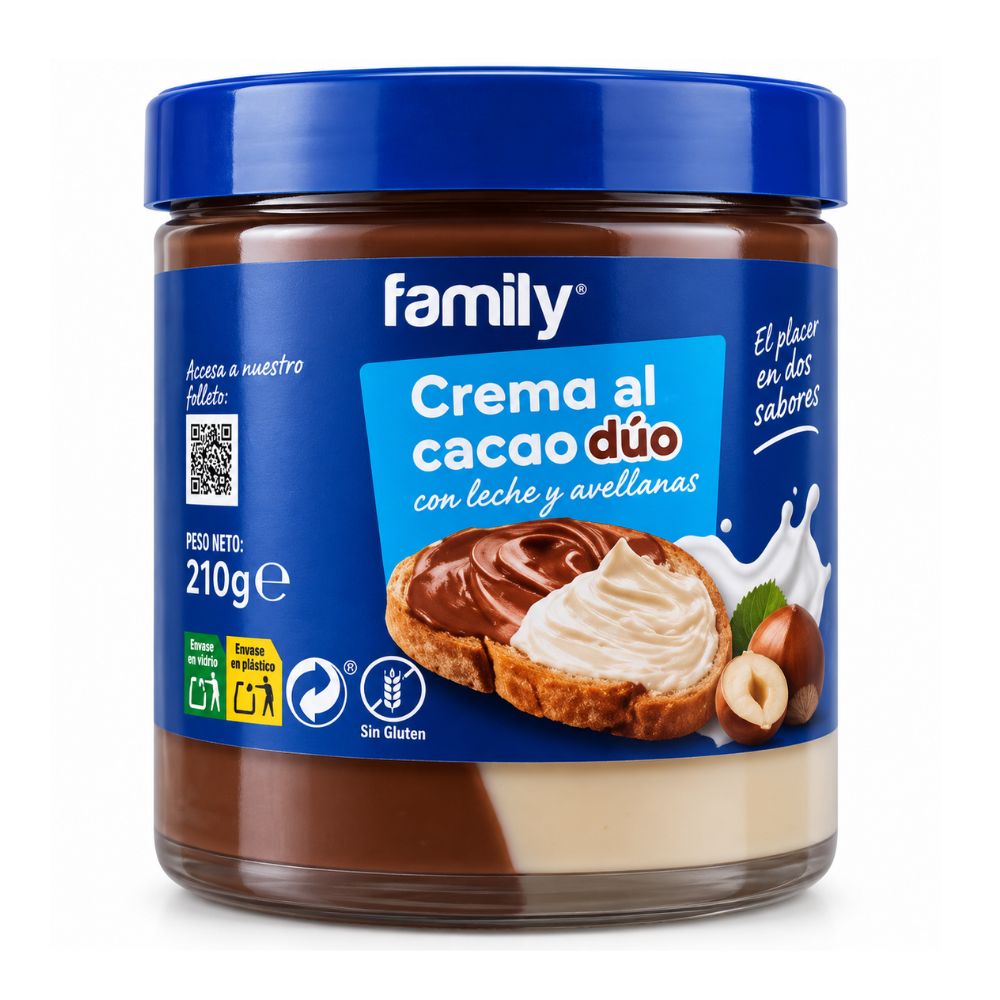 Crema al cacao con avellanas Dúo Family 210gr