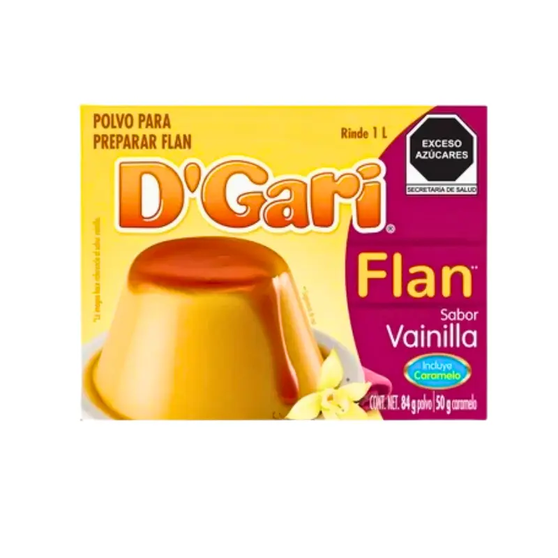 🍮  Flan D’Gari Vainilla con Caramelo 134g – Rinde 1L