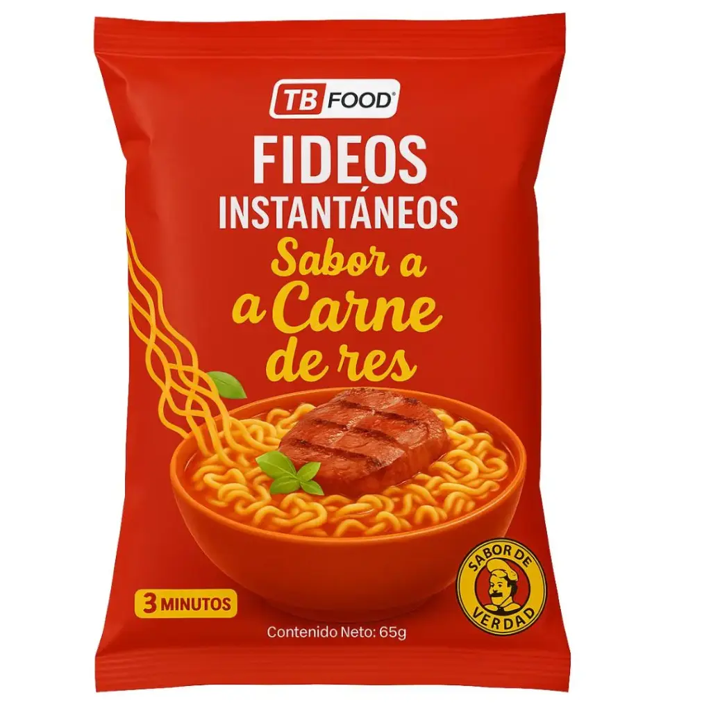 Fideos instantáneos de carne de res
