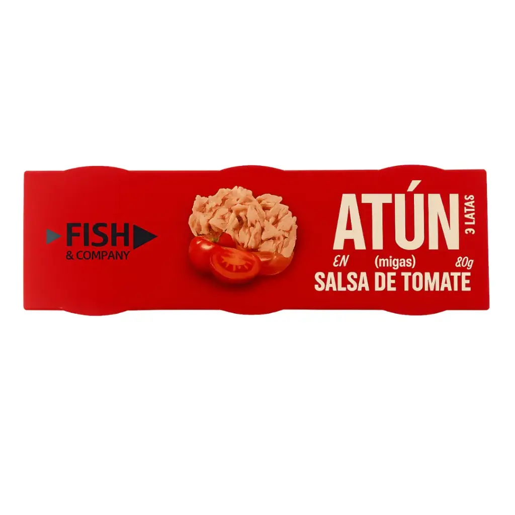 Atun en migas salsa tomate 