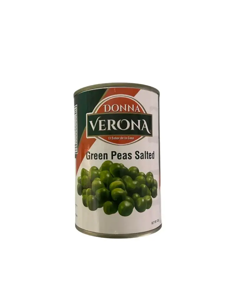 Guisantes verdes con sal
