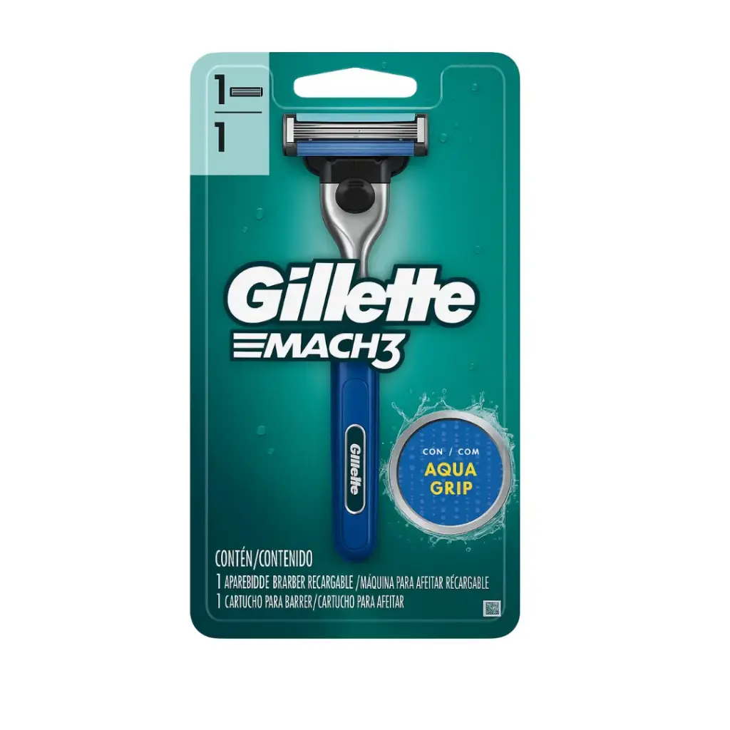 Gillette MACH3 Aqua Grip – Máquina de Afeitar + Cartucho