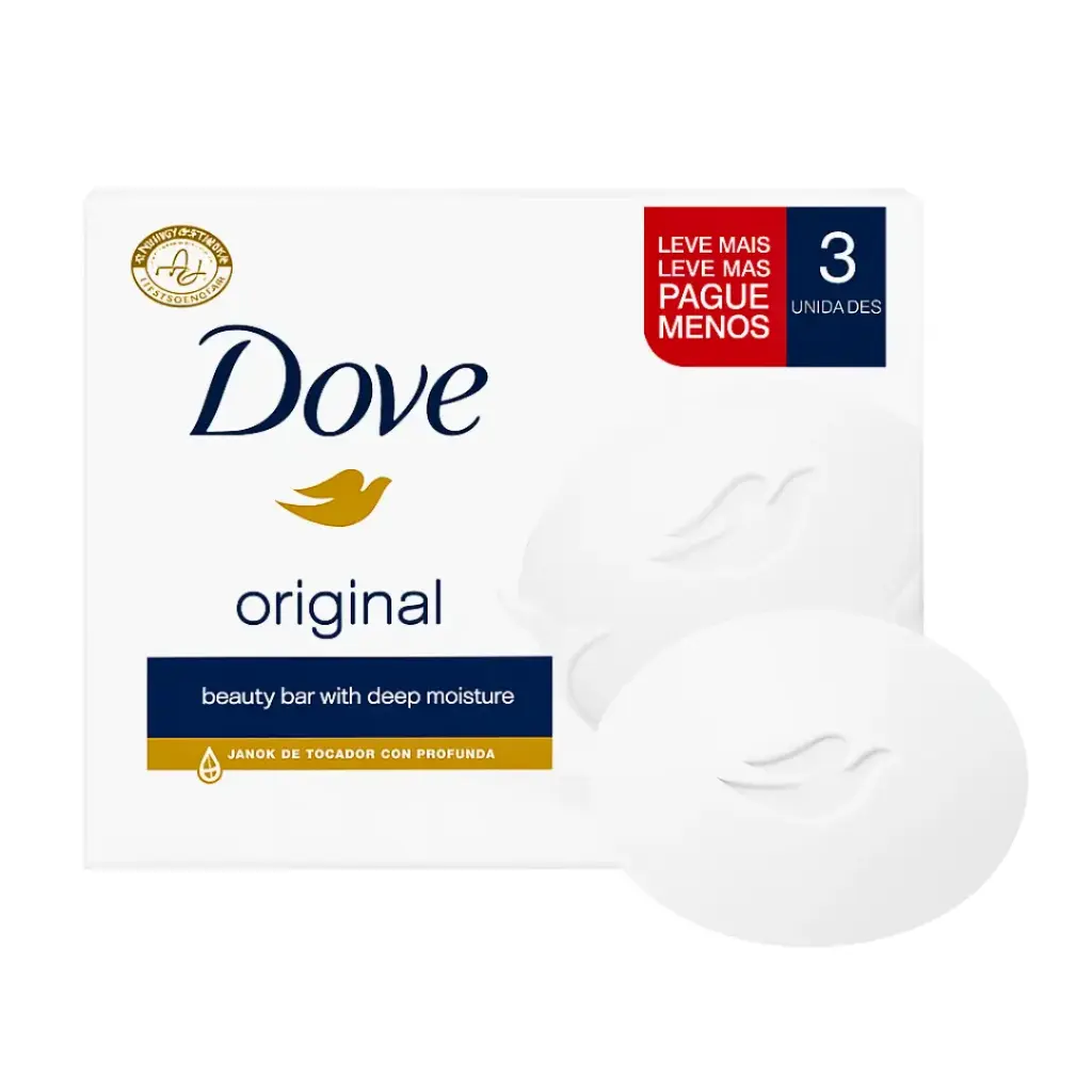 Jabón Dove Original 3x90g – Hidratación Profunda para Piel Suave