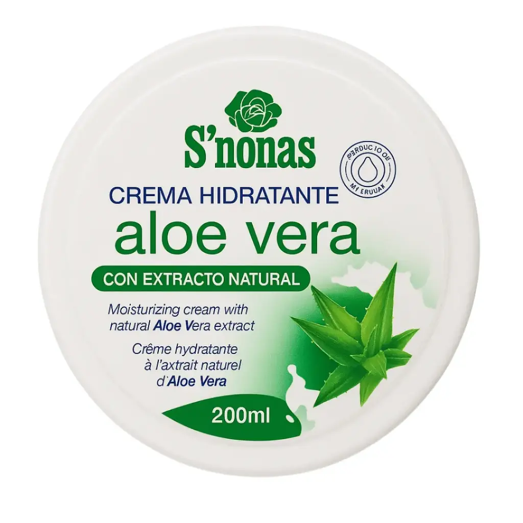 Crema Hidratante S’nonas Aloe Vera 200ml – Refresca y Suaviza