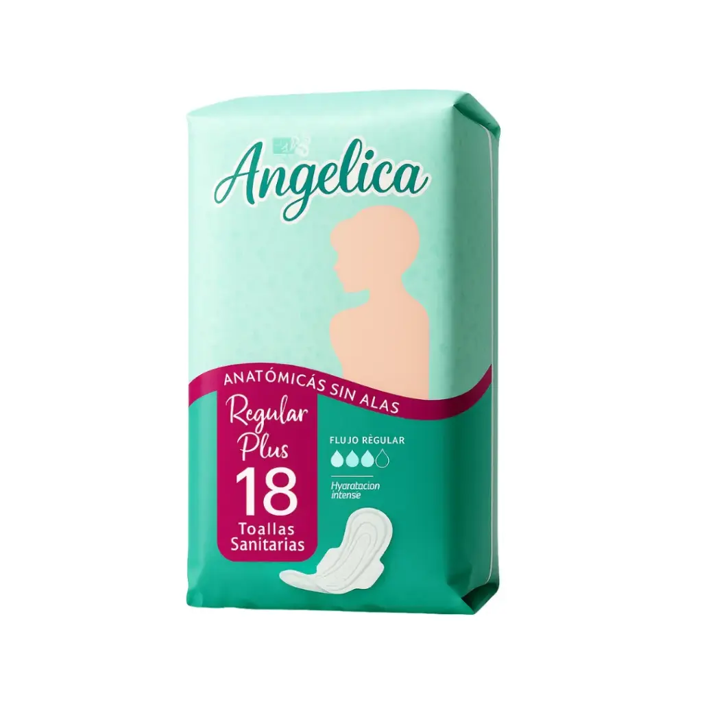 Toallas sanitarias anatómicas sin alas 18 unidades