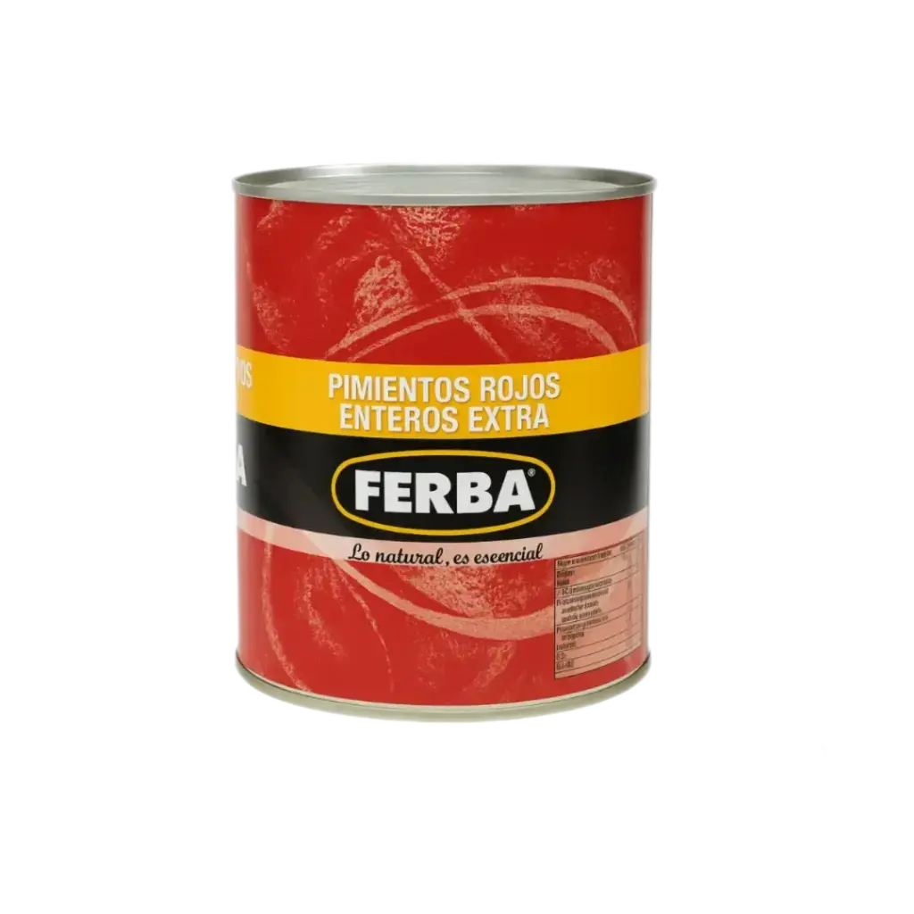 Pimientos Rojos Enteros FERBA 850gr – Extra Naturales en Lata