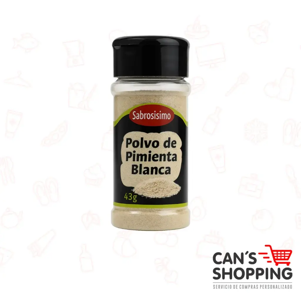 Pimienta Blanca en Polvo Sabrosísimo 43g – Sabor Suave y Gourmet