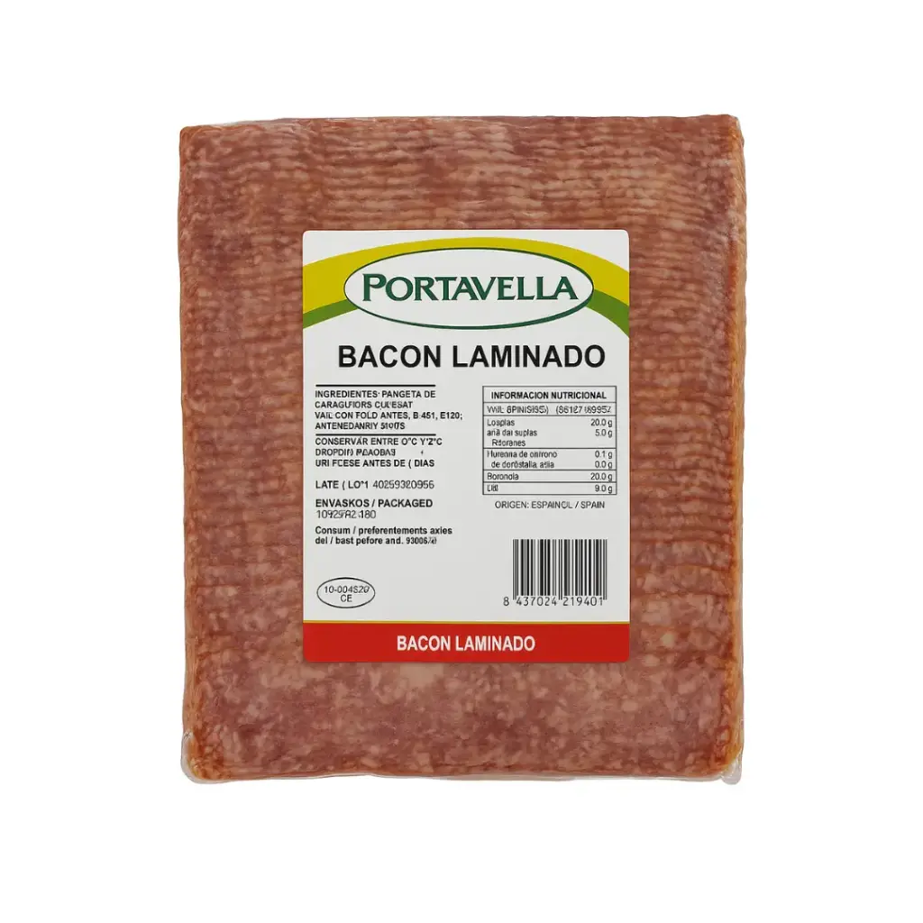 Bacon Laminado Portavella 2kg – Sabor Ahumado y Versátil
