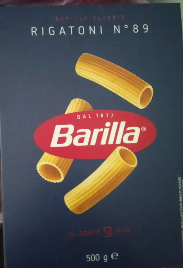 Pasta Barilla Rigatoni - 550g.Puro sabor Italiano