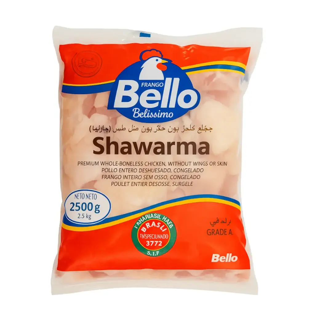 Pollo Shawarma Bello Belíssimo 2.5kg – Pollo sin Hueso Congelado