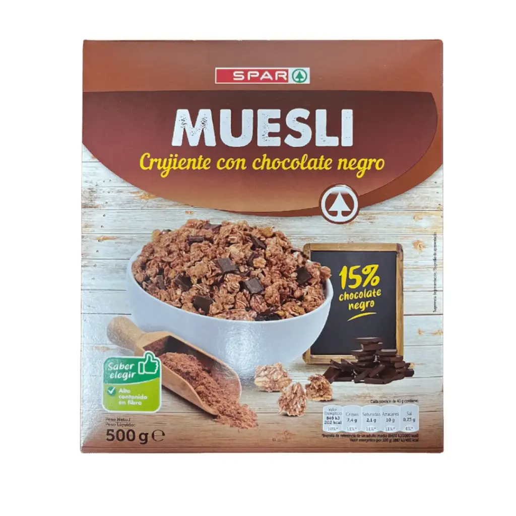 CEREAL SPAR  MUESLI CON CHOCOLATE NEGRO