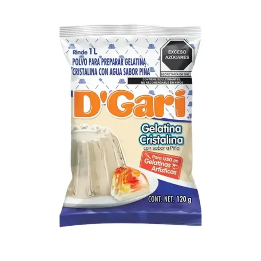 [P049] 🍮 Gelatina Cristalina D’Gari Piña 120g 
