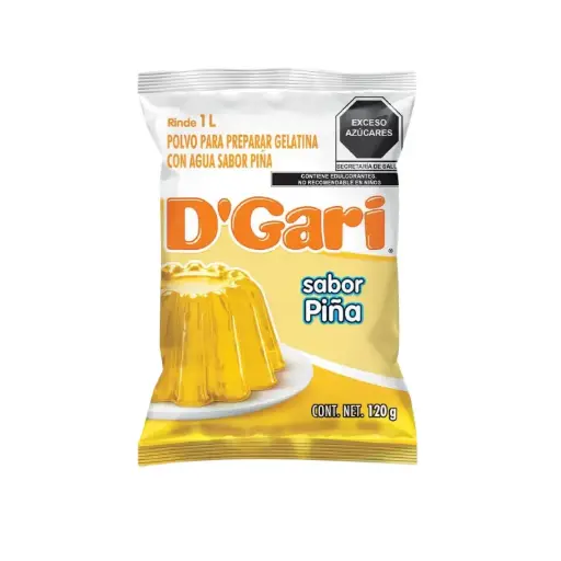 [P050] 🍮 Gelatina en Polvo D’Gari Sabor Piña 120g – Rinde 1L