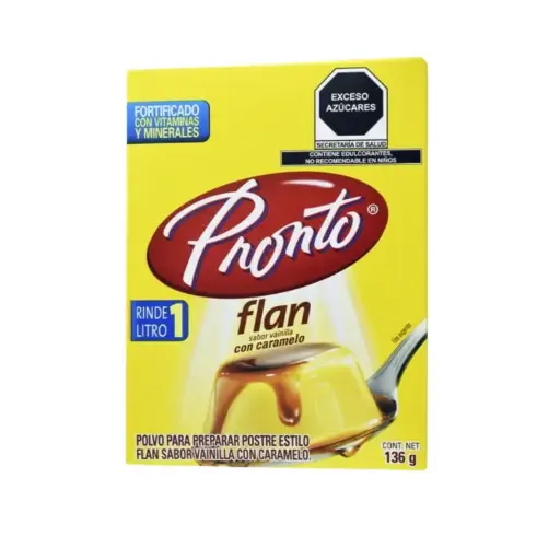 [P146] 🍮 Flan Pronto Vainilla con Caramelo 136g – Rinde 1 Litro