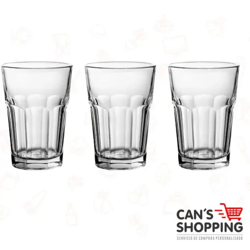 [S3VVP330] 🥃 Set de 3 Vasos de Vidrio Pasabahce – 330 ml