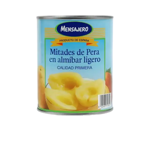 [MPALMFE800] Mitades de Pera en Almíbar Ligero Mensajero 820g – Fruta Española en Conserva