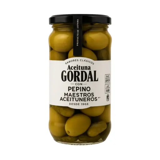 [AGP160MAE] Aceitunas Gordal con Pepino 160g – Maestros Aceituneros de España