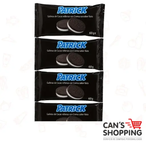 [GPCCSN60] Galletas Patrick con Crema Sabor Nata (4x60g)