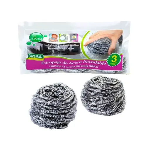[EAAIVIMAX2] Esponja de Alambre de Acero Inoxidable VIMAX (3 unidades)
