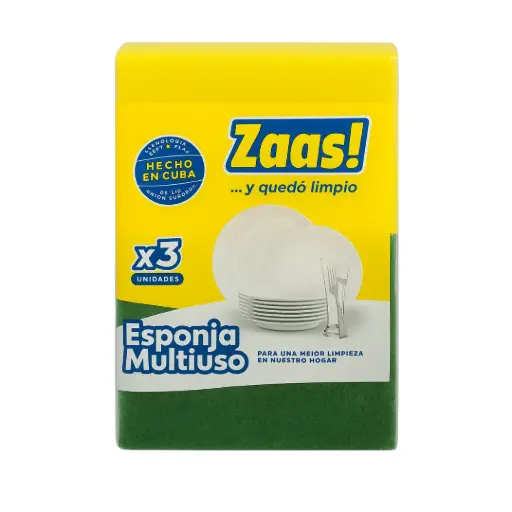[EMZLEDX3] Esponja Multiuso Zaass! x3 – Limpieza Eficaz y Duradera