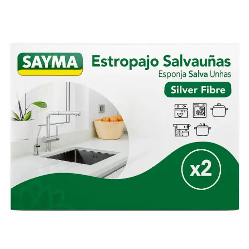 [ESUSSX2] Estropajo Salva Uñas Silver Fibre de Sayma x 2
