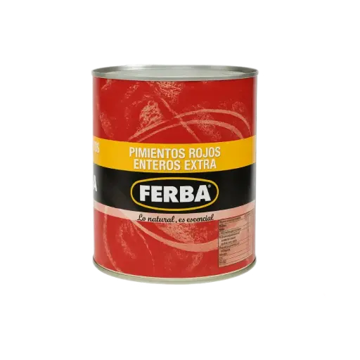 [PREF850] Pimientos Rojos Enteros FERBA 850gr – Extra Naturales en Lata