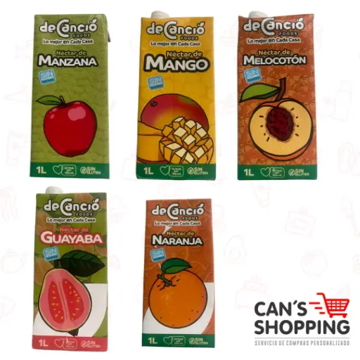[NFDCF1LT] Néctar de Frutas De Cancio Foods 1L – Sin Azúcar Añadida, Varios Sabores