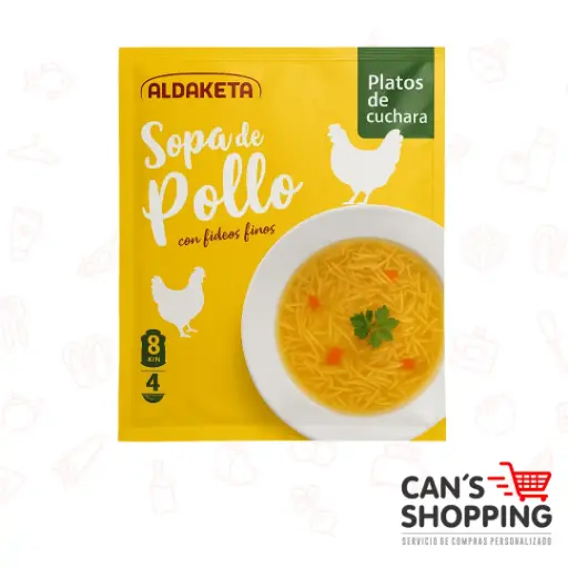 [SPA68GFF] Sopa de Pollo Aldaketa 68g – Con Fideos Finos, Lista en 8 Minutos