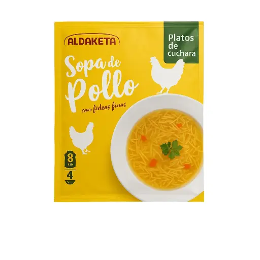 [SPA68GFF] Sopa de Pollo Aldaketa 68g – Con Fideos Finos, Lista en 8 Minutos